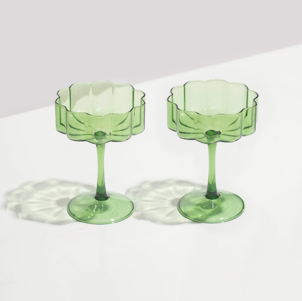 Fazeek Wave Coupe Glasses Amber - Set of Two