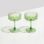 Fazeek Wave Coupe Glasses Amber - Set of Two