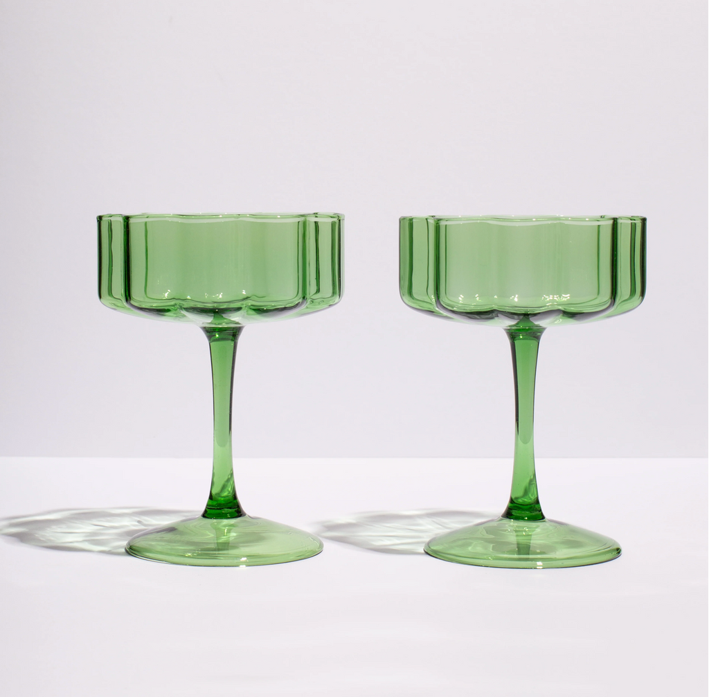 Fazeek Wave Coupe Glasses Amber - Set of Two