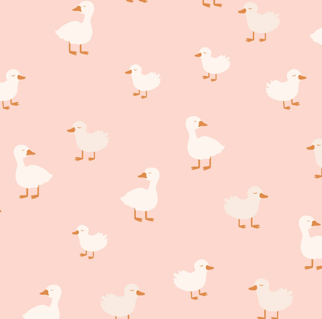 Fox & Fallow Pink Ducks Luxe Knitted Blanket