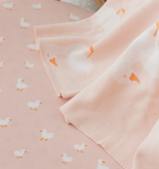 Fox & Fallow Pink Ducks Luxe Knitted Blanket