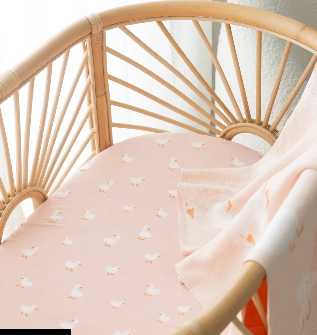 Fox & Fallow Pink Ducks Luxe Knitted Blanket