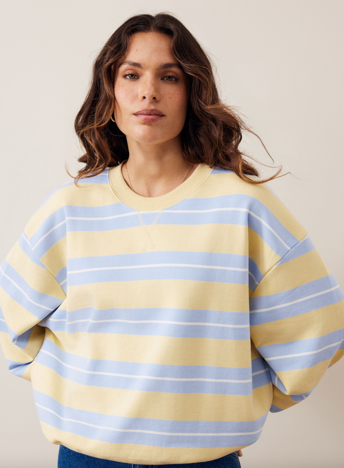 Ceres Life Romy Crew Butter & Blue Stripe