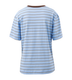 Ceres Life Stevie Slouchy Tee China Blue & Choc Butter Stripe