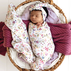 Snuggle Hunny Gracie Organic Jersey Wrap & TopKnot Set