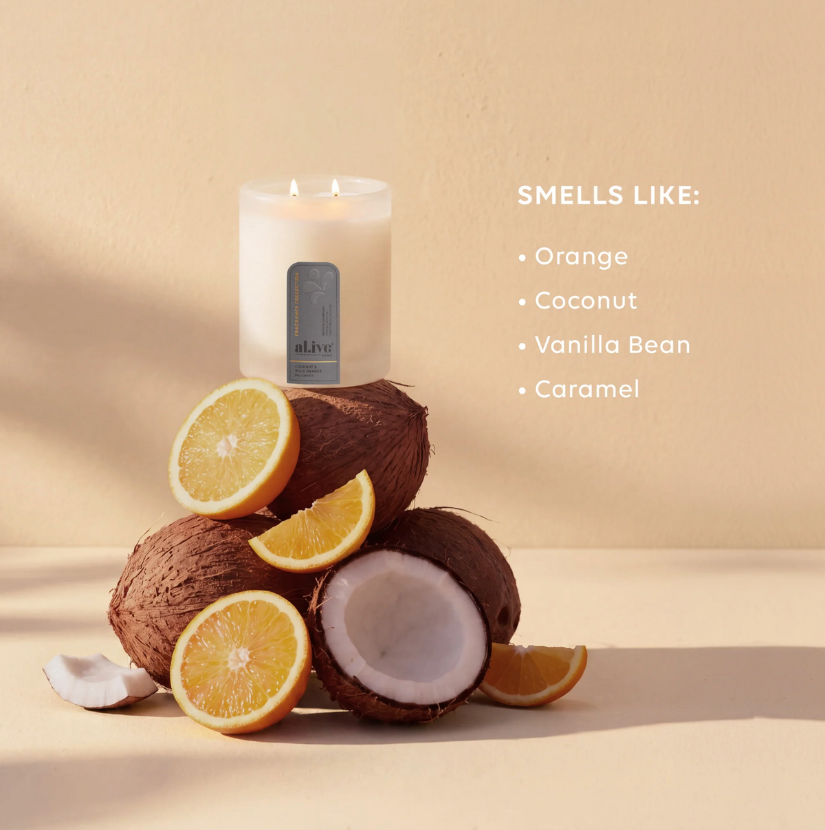 Al.ive Body Coconut & Wild Orange Soy Candle