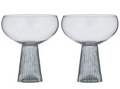 Coast to Coast Giselle Set of 2 Ribbed Coupe Glasses
