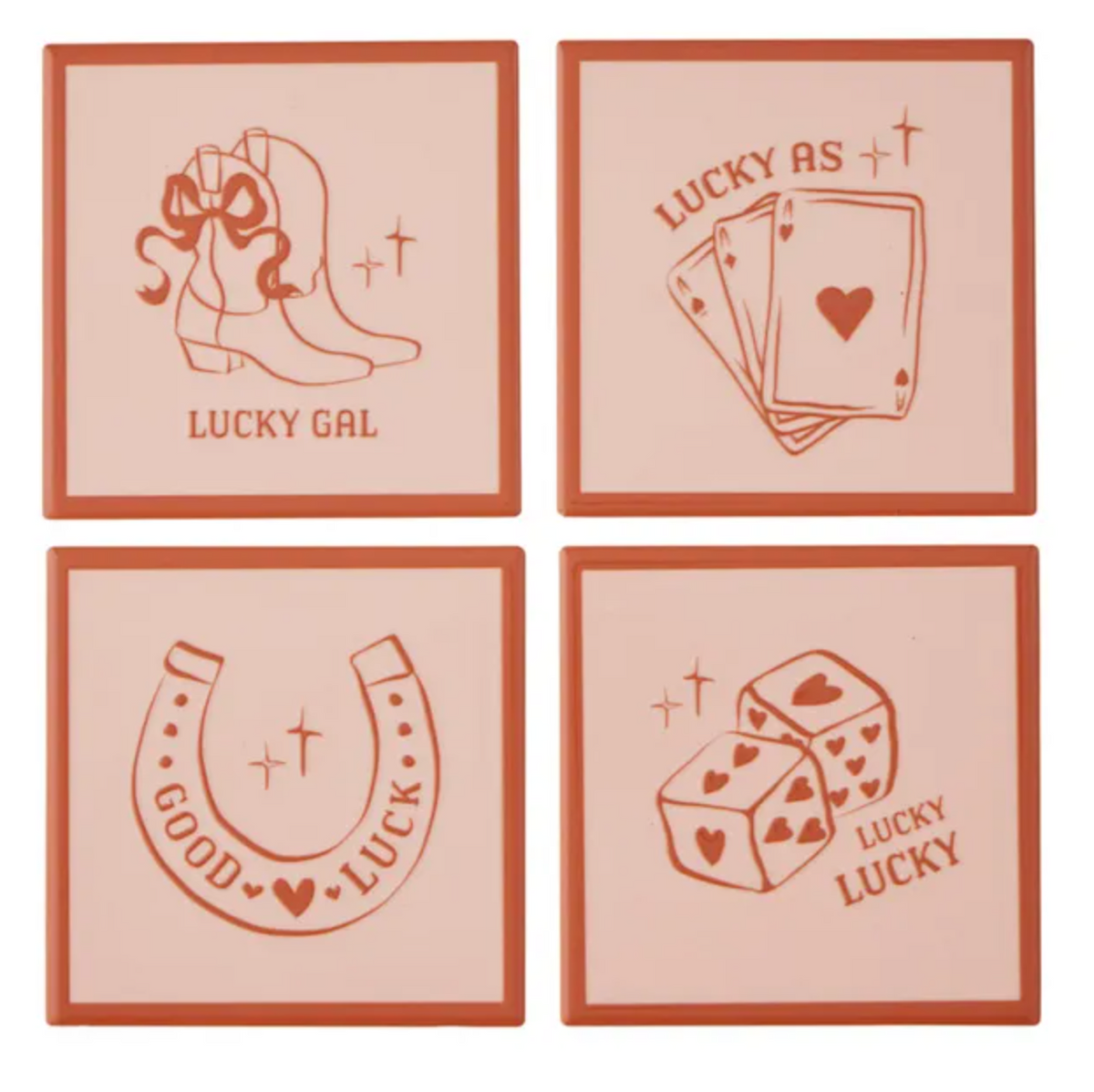 Coast to Coast Lucky As Set of $ Ceramic Coasters