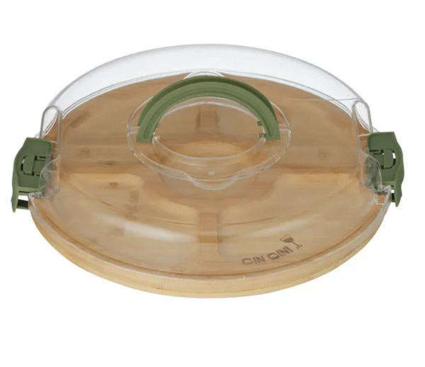 Coast to Coast Porta Round Bamboo Party Board