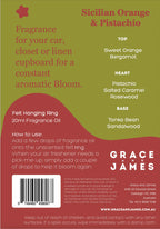 Grace & James Sicilian Orange & Pistachio - Felt Air Freshener