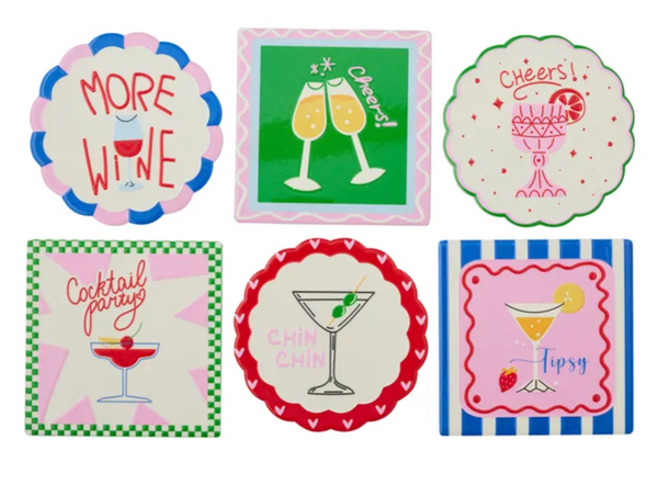 Coast to Coast Cocktail Ceramic Coaster 10cm Assortment