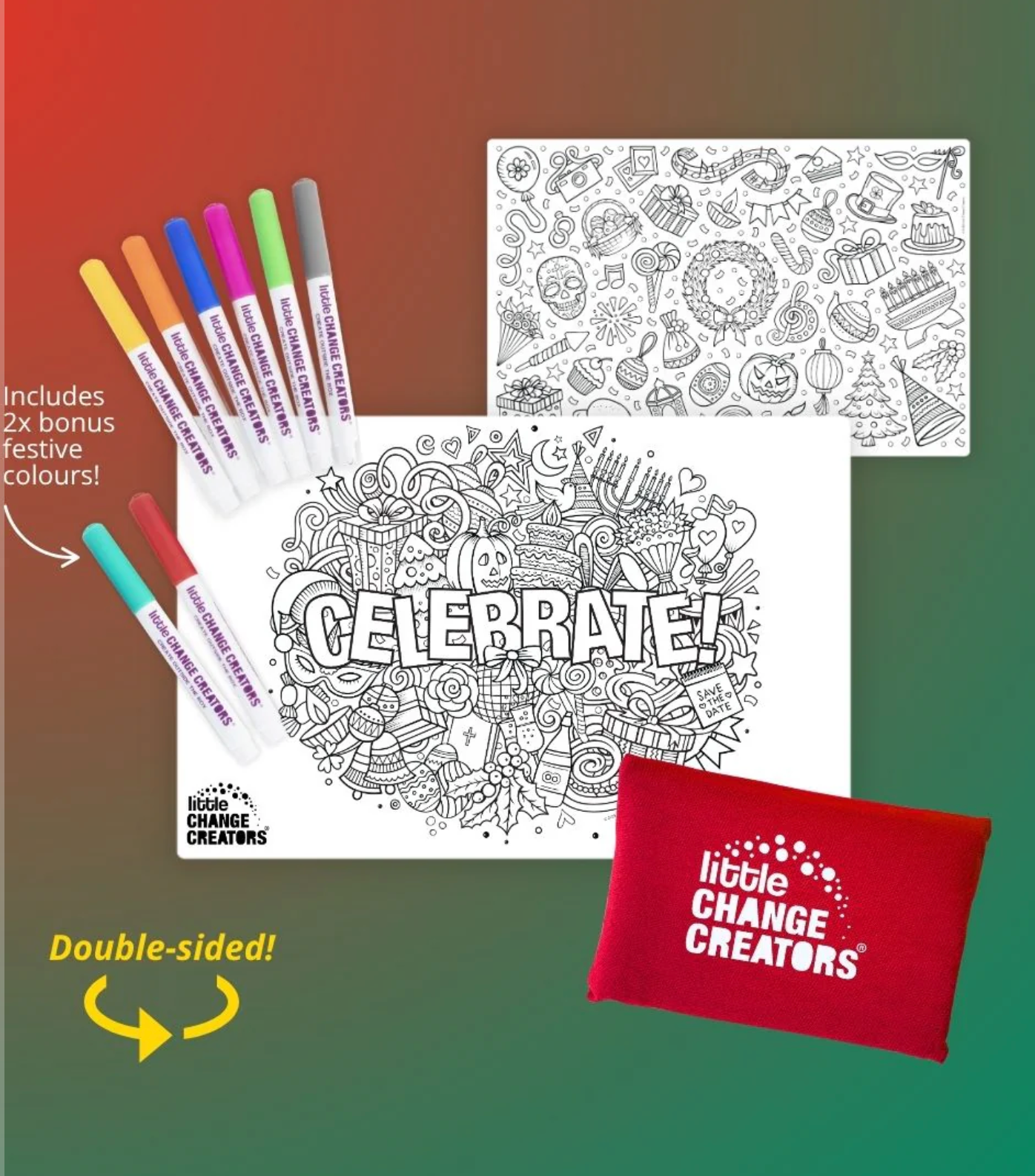Little Change Creators CELEBRATE! Limited Edition Christmas Reusable Pocket Colouring Set
