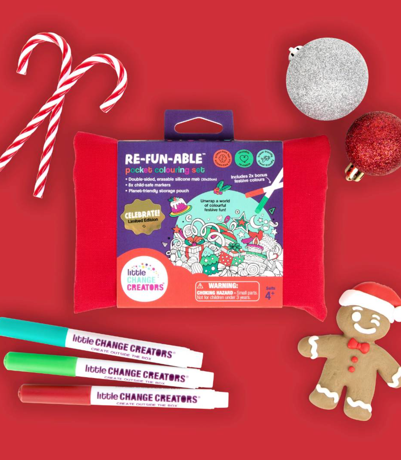 Little Change Creators CELEBRATE! Limited Edition Christmas Reusable Pocket Colouring Set