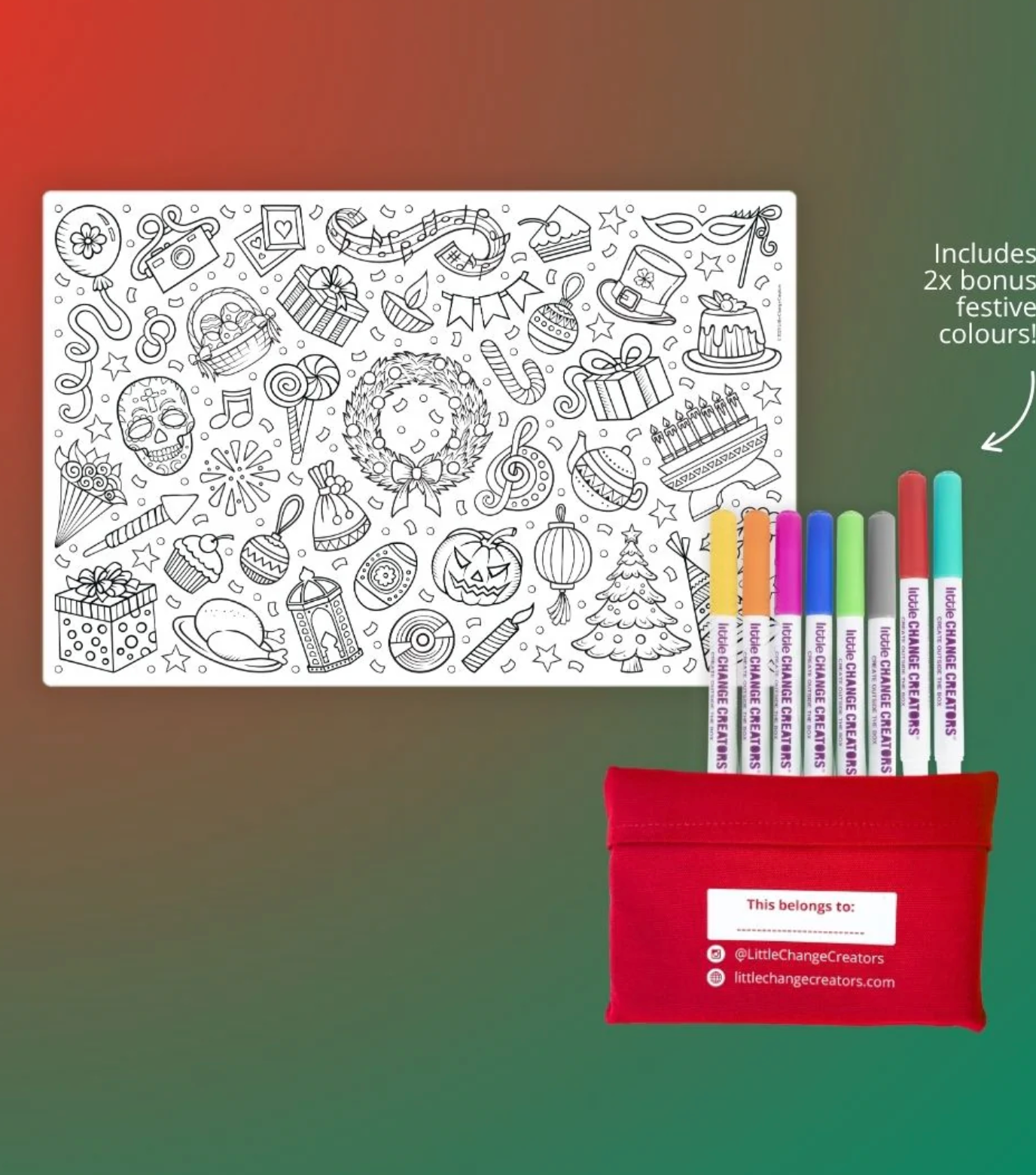 Little Change Creators CELEBRATE! Limited Edition Christmas Reusable Pocket Colouring Set