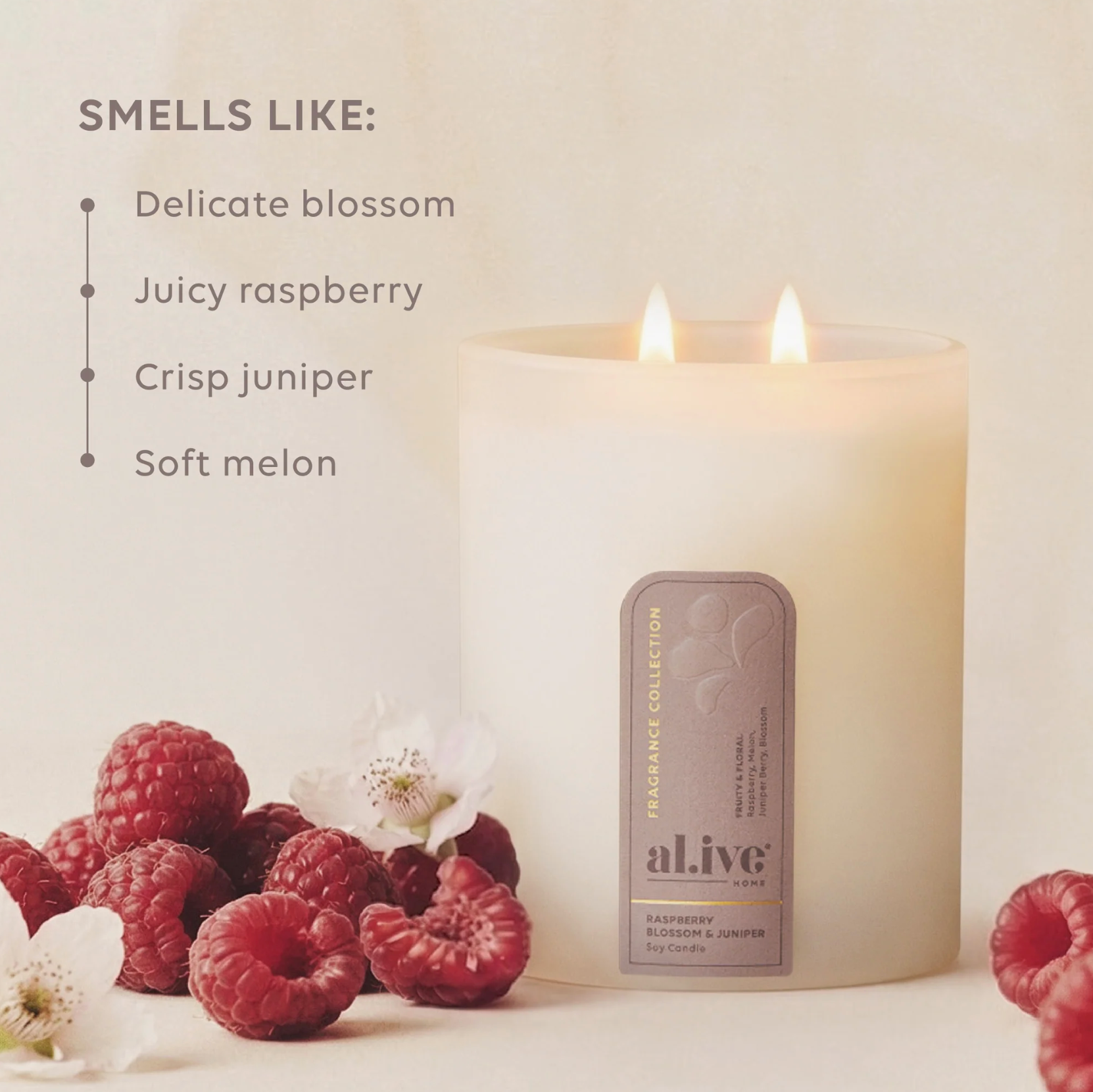Al.ive Body Soy Candle Raspberry & Blossom & Juniper