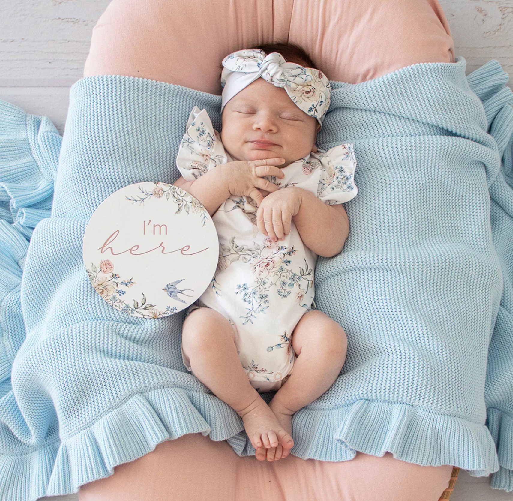 Snuggle Hunny Sweet Swallows & Rosa Reversible Milestone Cards