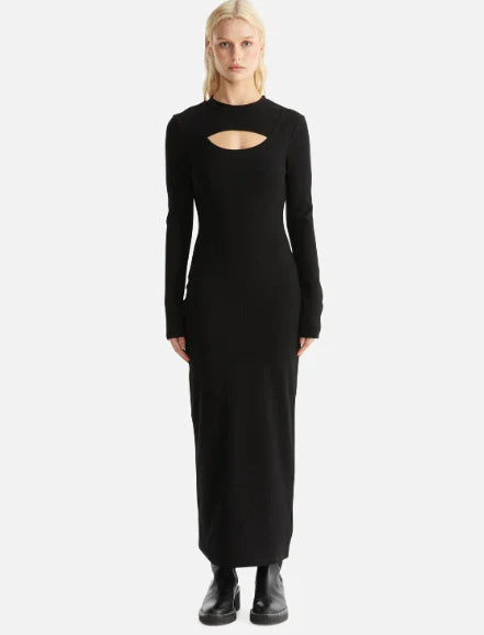 Ena Pelly Remi Ribbed Dress Black