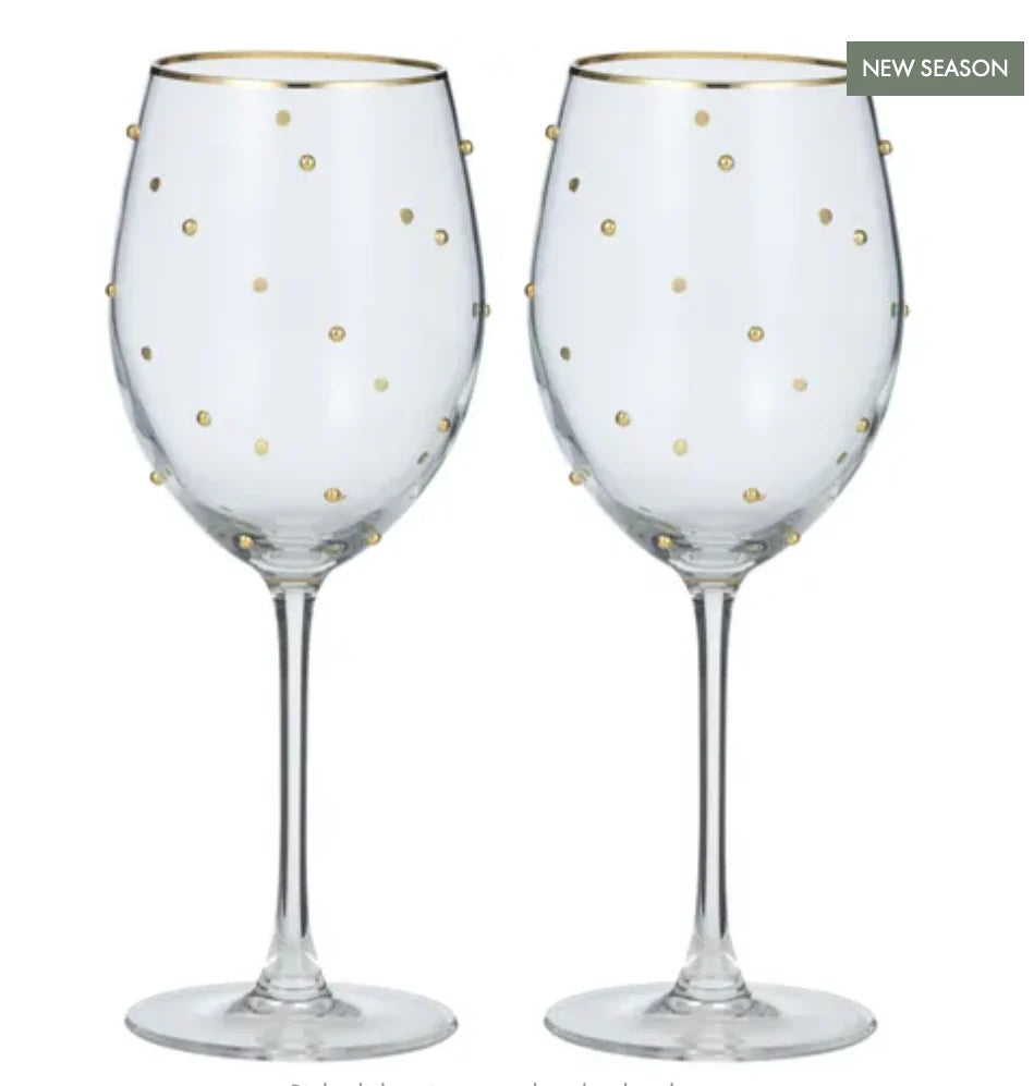 Assemble Set of 2 Gimlet Wine Glasses Gold