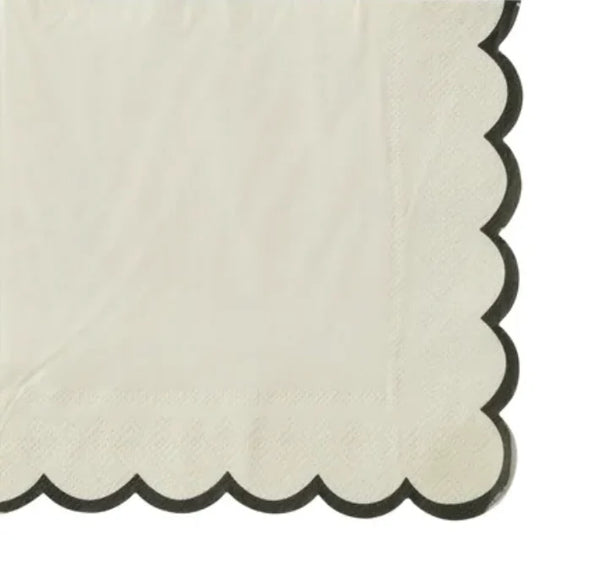 Coast to Coast Halcyon Napkin Ivory/Black.