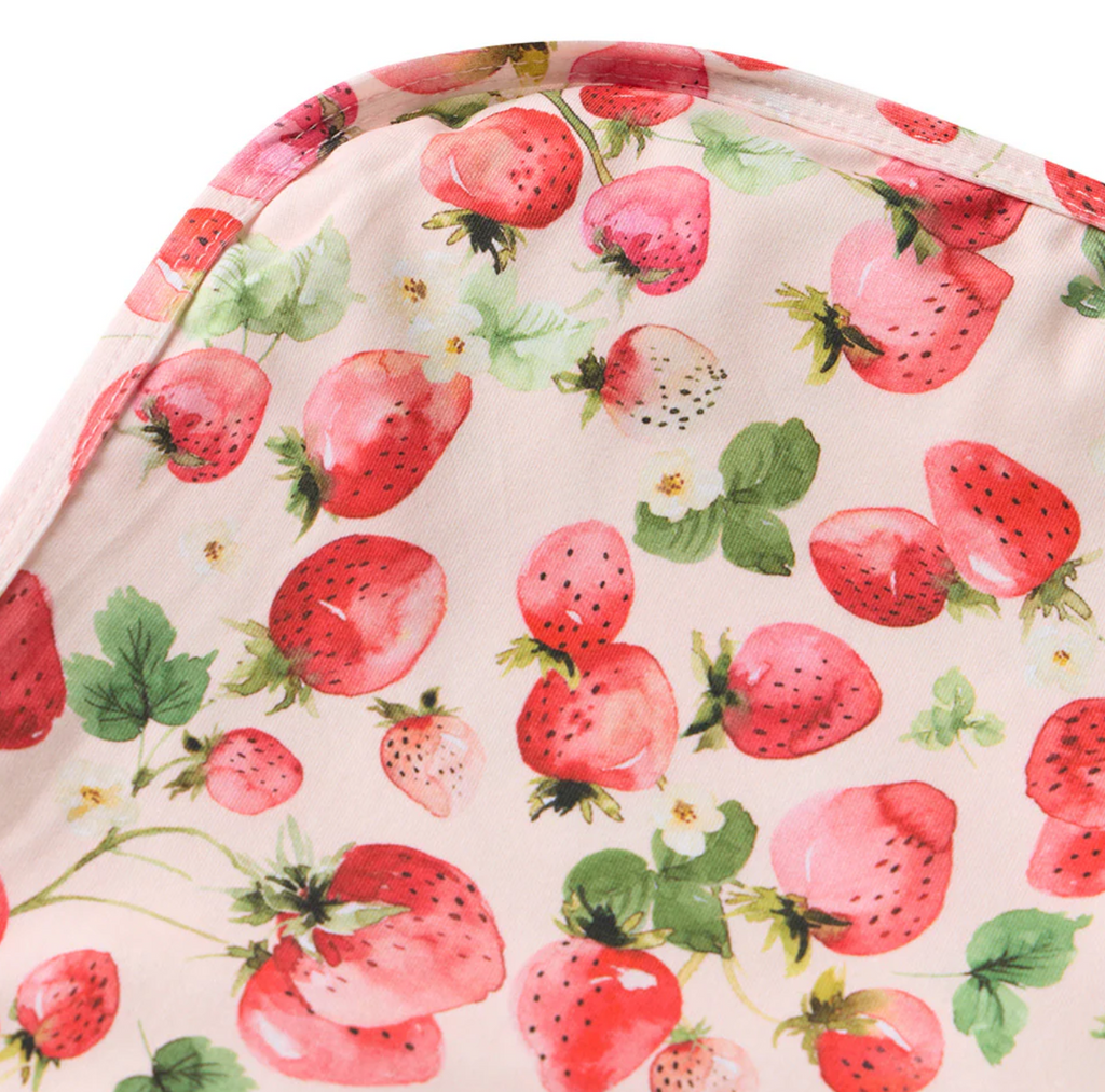 Snuggle Hunny Strawberry Organic Jersey Wrap & Topknot Set