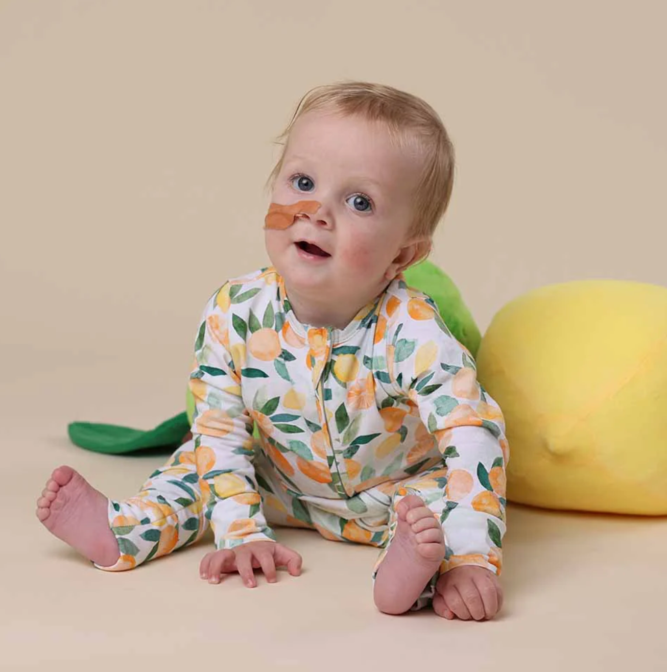 Snuggle Hunny Citrus Squeeze Organic Snugglesuit Convertible Romper