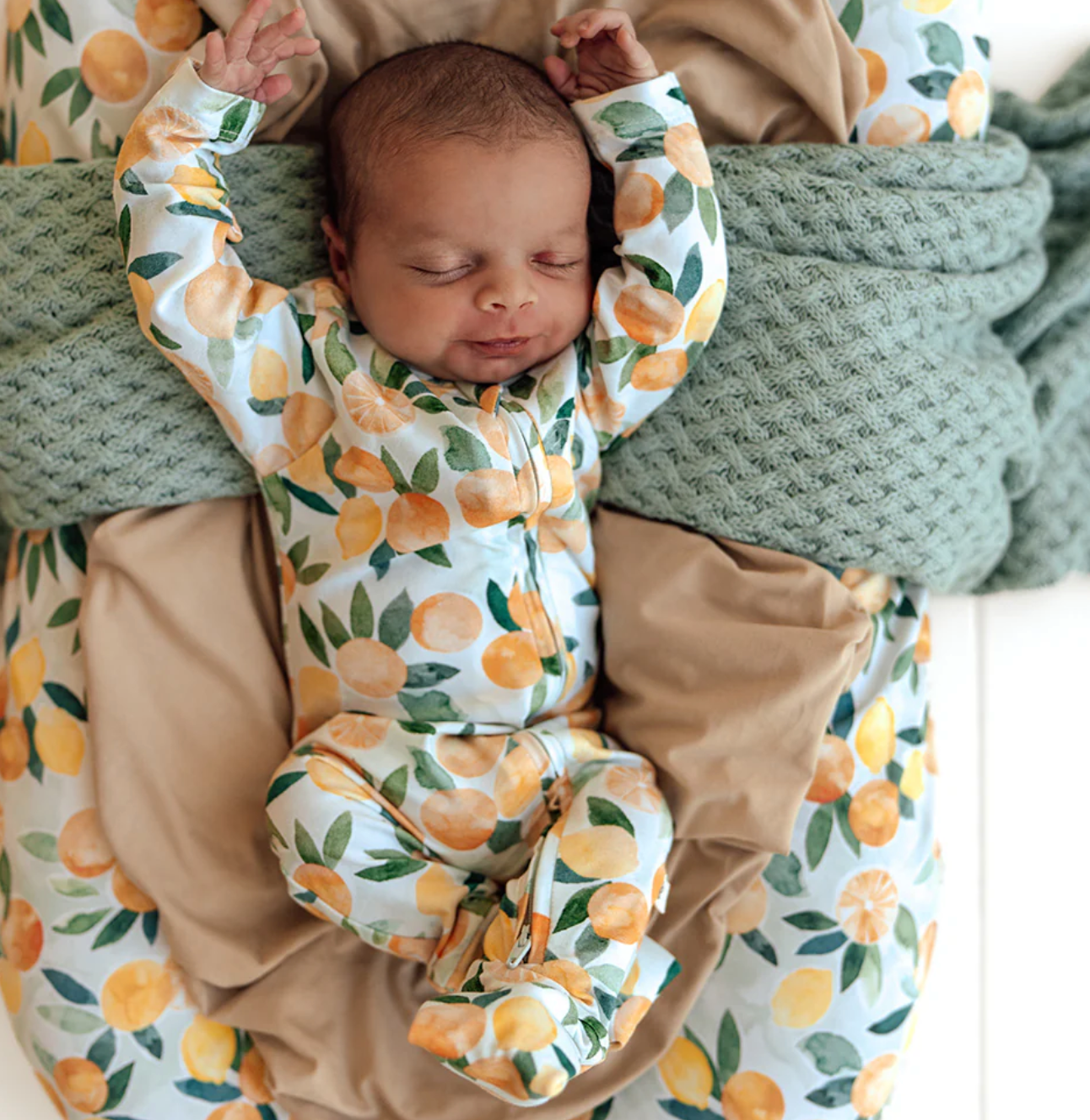 Snuggle Hunny Citrus Squeeze Organic Snugglesuit Convertible Romper