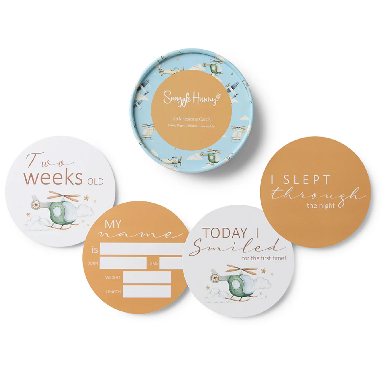 Snuggle Hunny Taking Flight & Pebble Reversible Milestone Cards