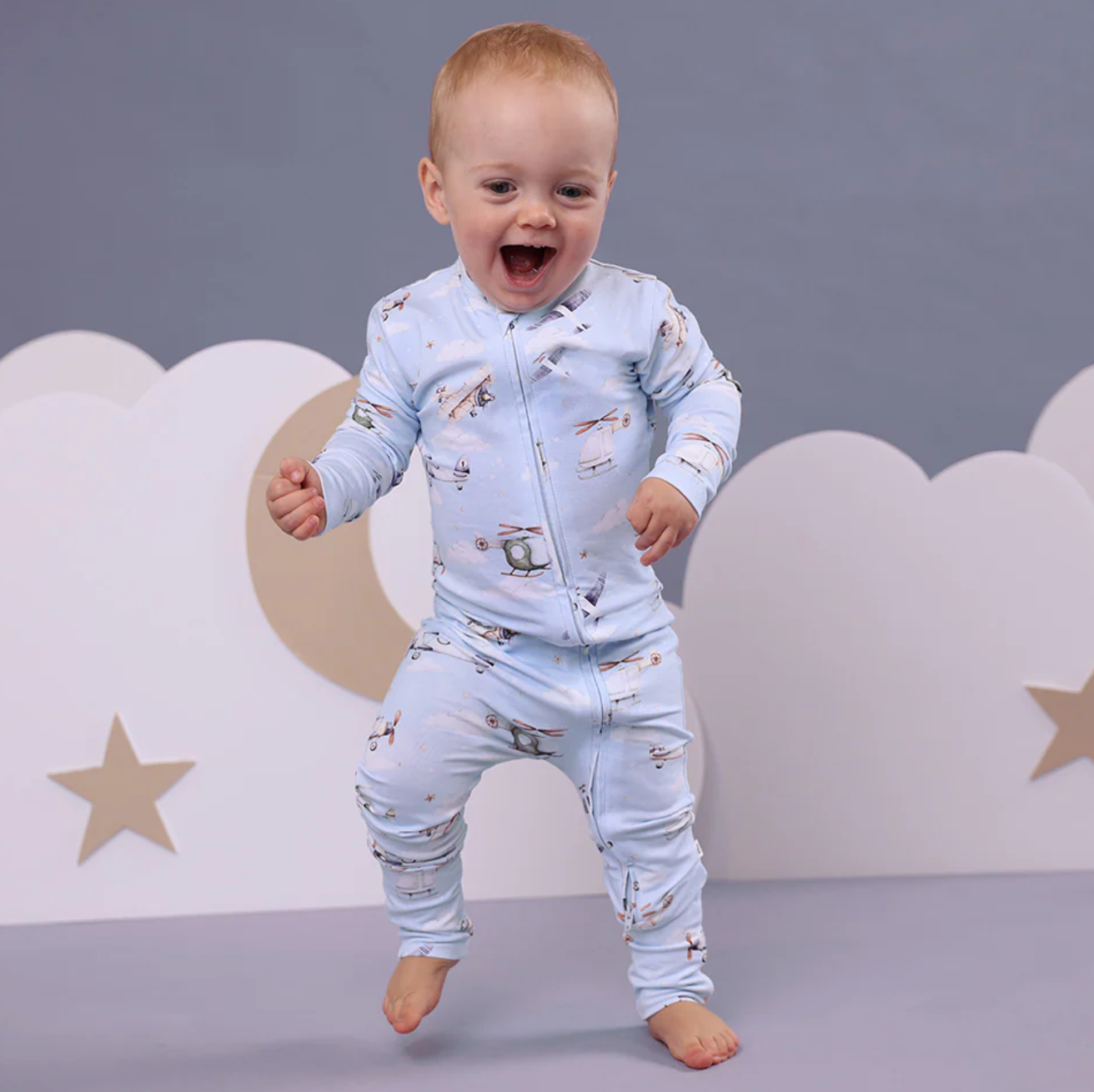 Snuggle Hunny Taking Flight Organic Snugglesuit Convertible Romper