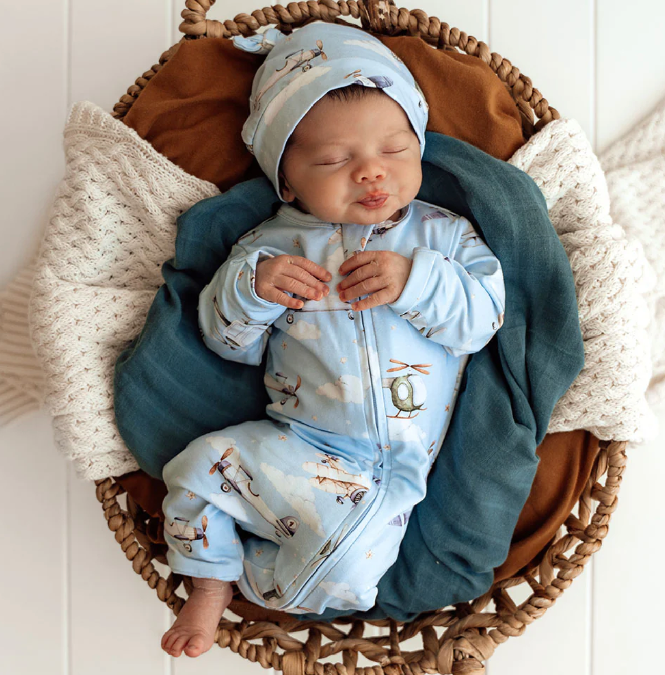 Snuggle Hunny Taking Flight Organic Snugglesuit Convertible Romper