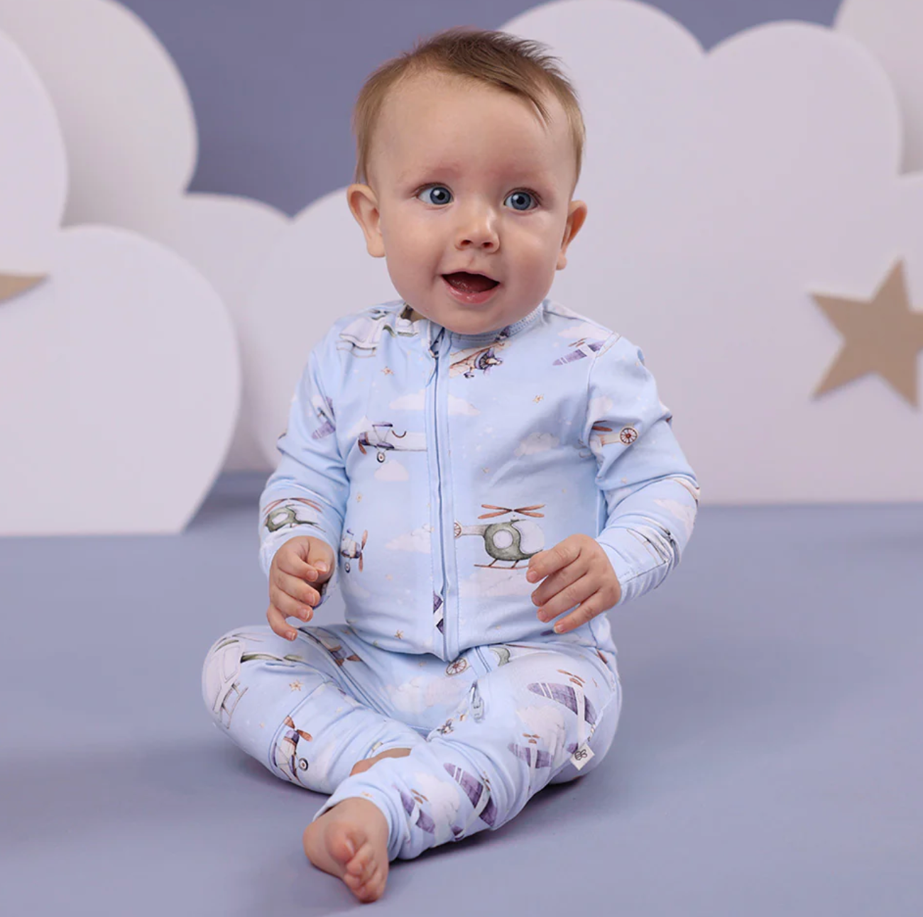 Snuggle Hunny Taking Flight Organic Snugglesuit Convertible Romper