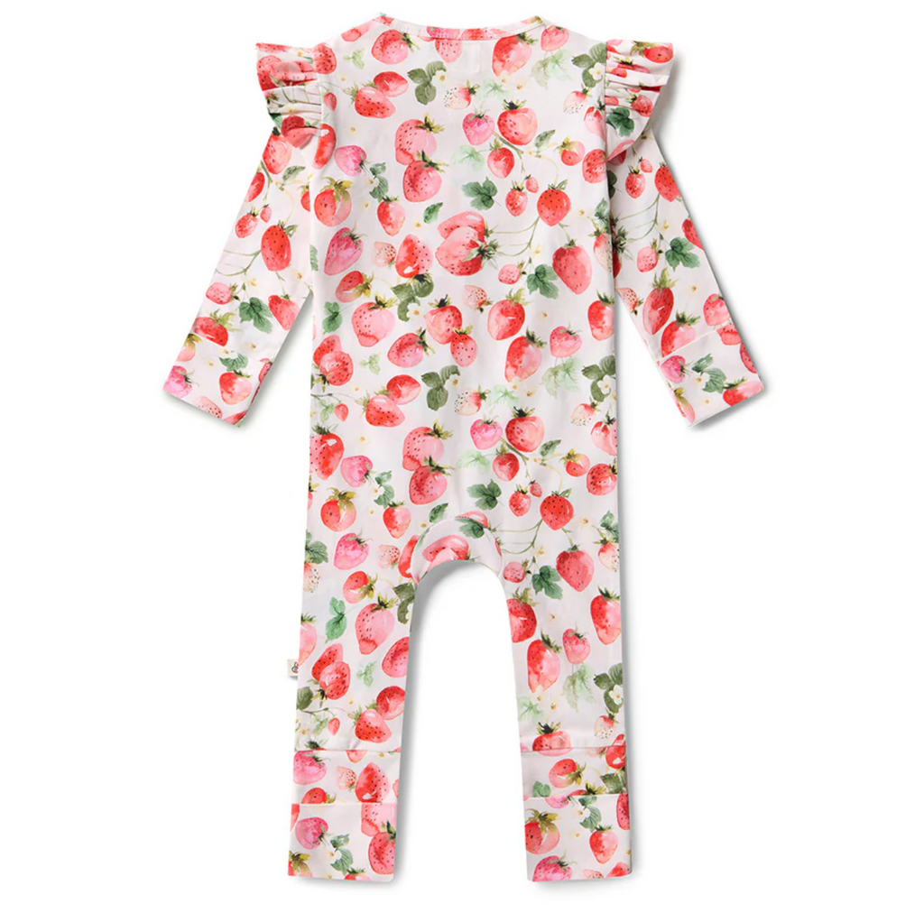 Snuggle Hunny Strawberry Organic Snugglesuit Convertible Romper