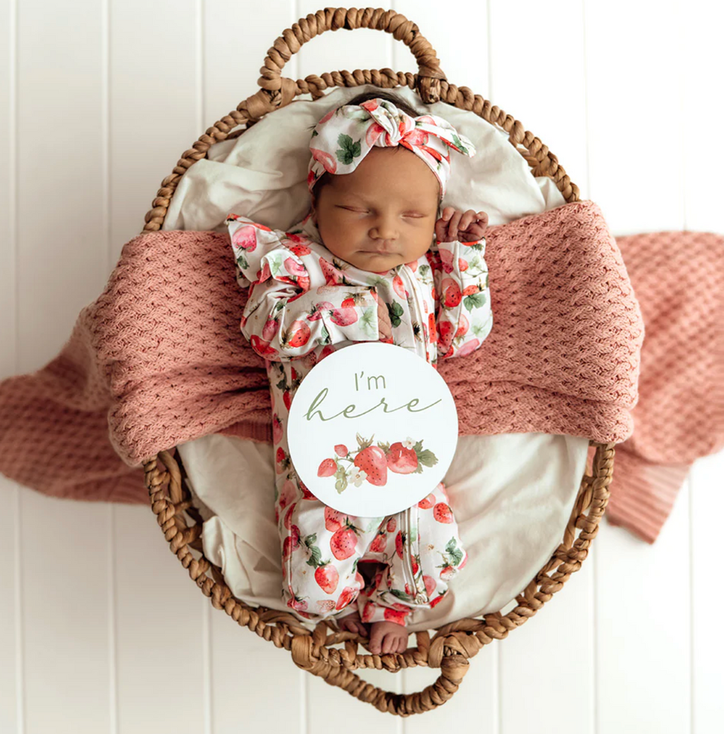 Snuggle Hunny Strawberry Organic Snugglesuit Convertible Romper