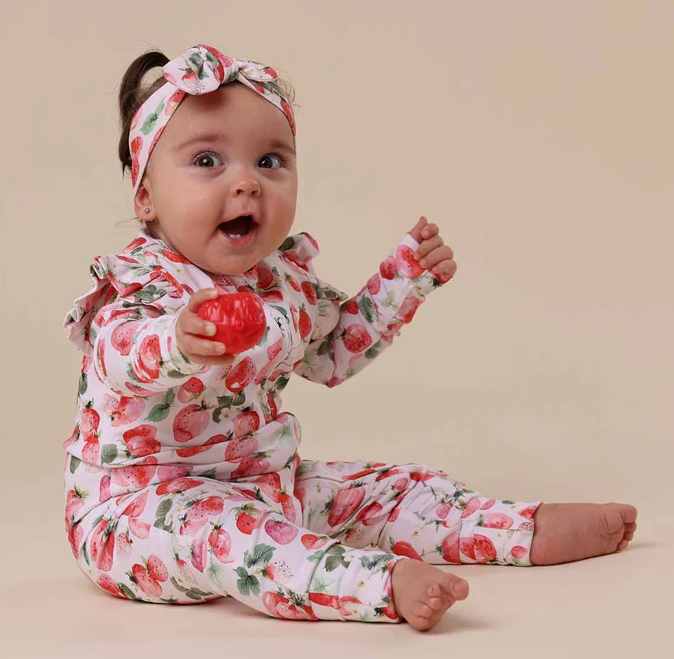 Snuggle Hunny Strawberry Organic Snugglesuit Convertible Romper