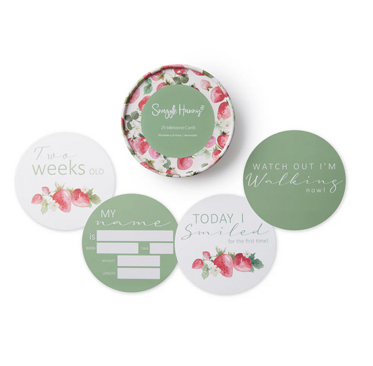 Snuggle Hunny Strawberry & Moss Reversible Milestone Cards