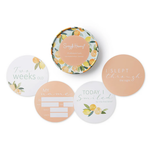 Snuggle Hunny Citrus Squeeze & Peach Reversible Milestone Cards