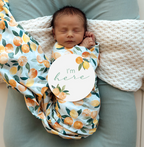 Snuggle Hunny Citrus Squeeze Organic Jersey Wrap & Beanie Set