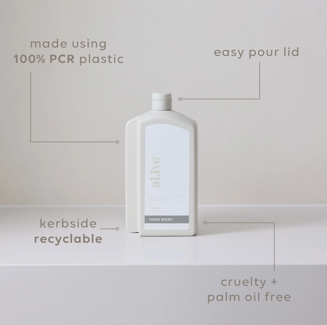 Al.ive Body 1L Hand Wash Refill - Lemon Myrtle & Honeydew