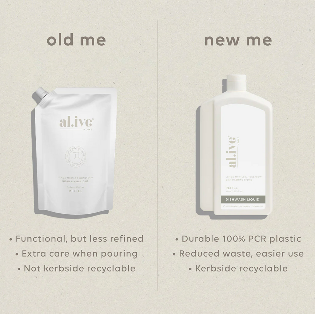 Al.ive Body 1L Dish Wash Refill - Lemon Myrtle & Honeydew