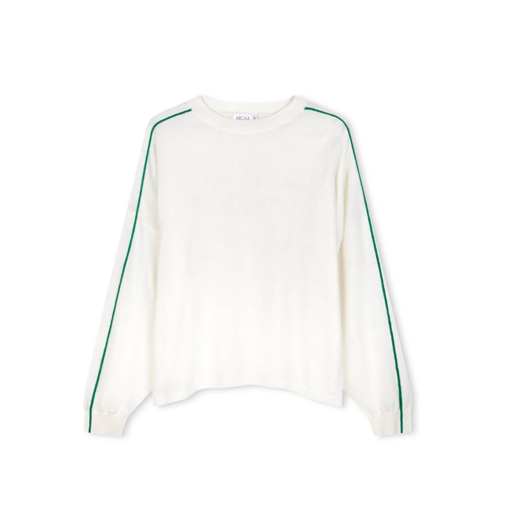 ARCAA Pippa Long Sleeve - Cream & Palm Green