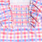 Huxbaby Shirred Frill Swimsuit Rainbow Check