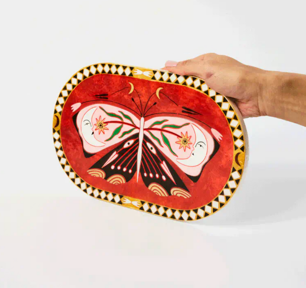 Jones & Co Fable Butterfly Pink Oval