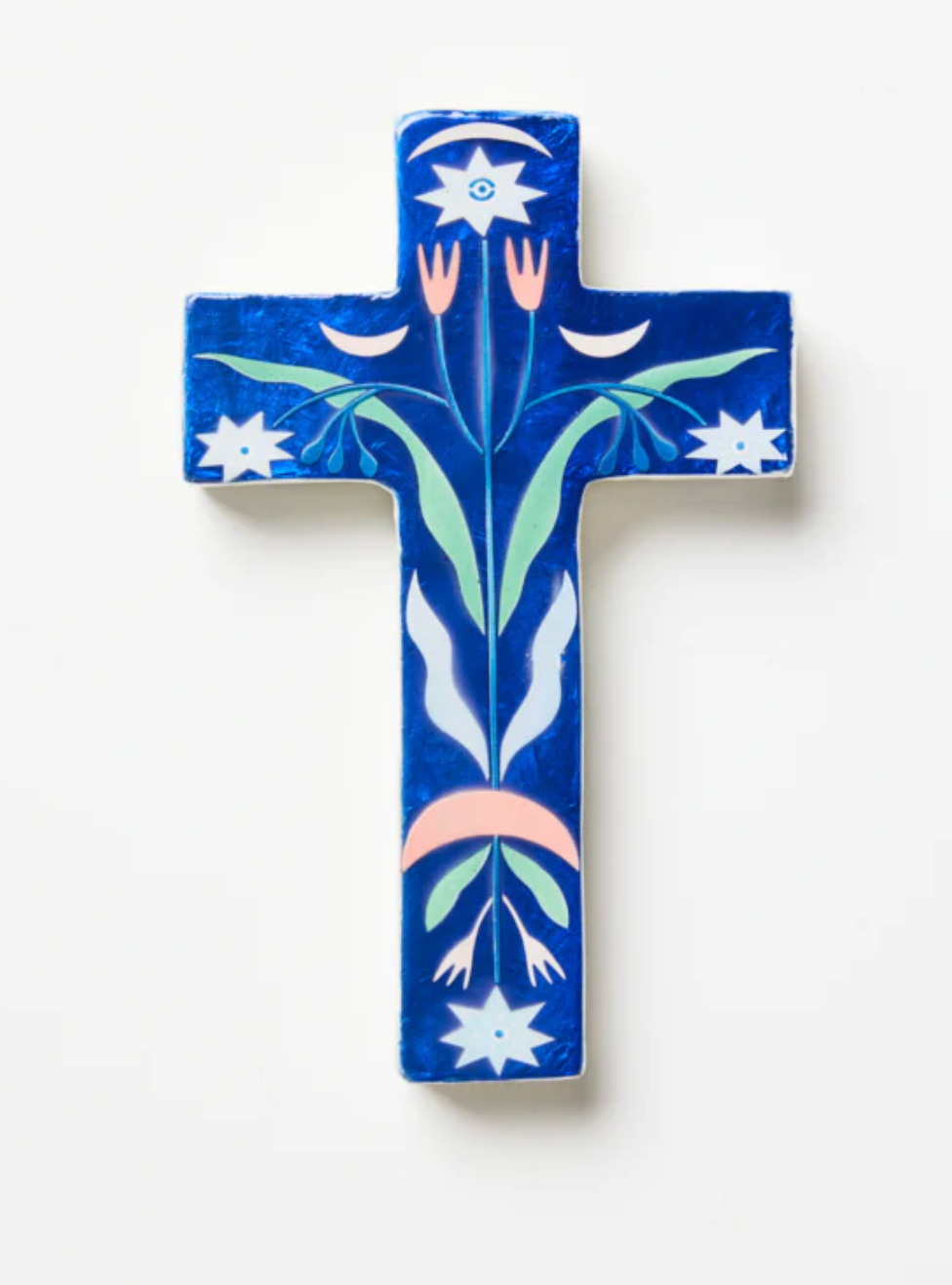 Jones & Co Fable Blue Floral Small Cross