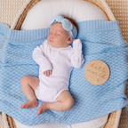 Snuggle Hunny Baby Blue Diamond Knit Organic Baby Blanket