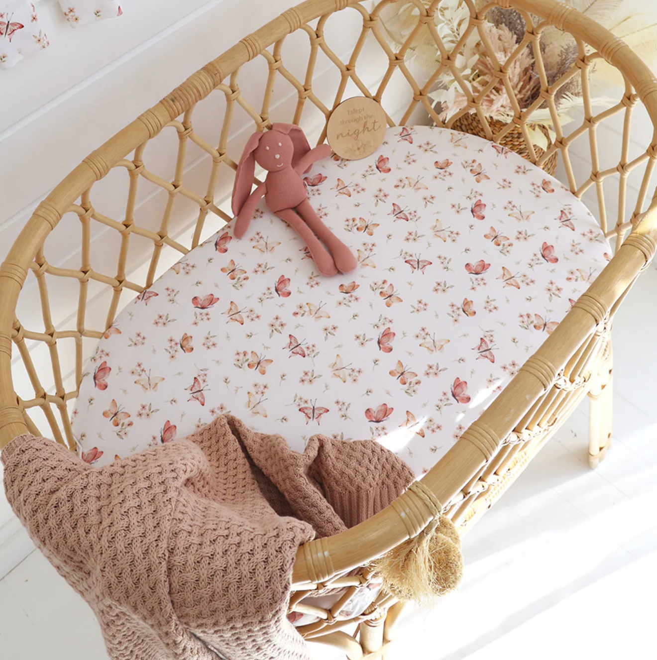 Snuggle Hunny Butterfly Organic Bassinet Sheet / Change Pad Cover