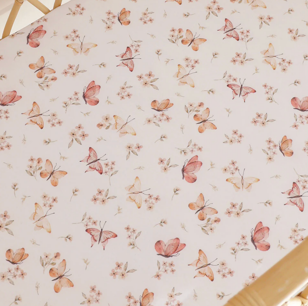 Snuggle Hunny Butterfly Organic Bassinet Sheet / Change Pad Cover