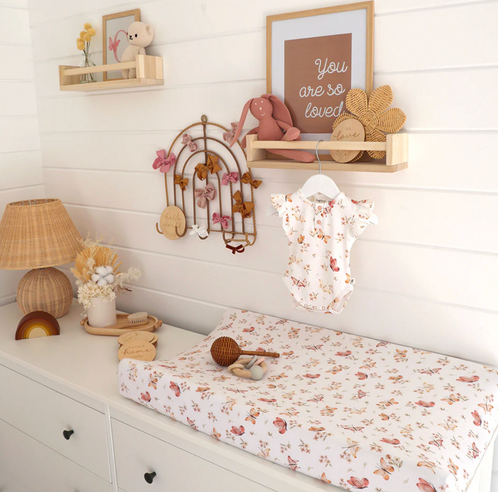 Snuggle Hunny Butterfly Organic Bassinet Sheet / Change Pad Cover