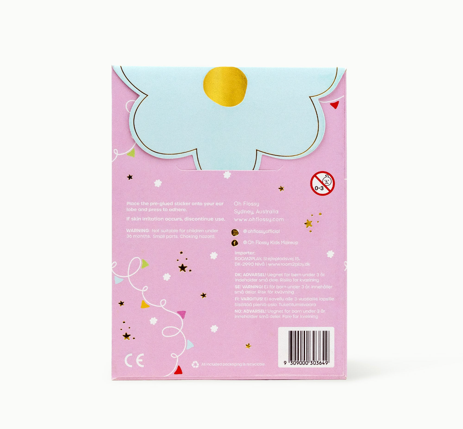 Oh Flossy Kids Stick-On Earrings