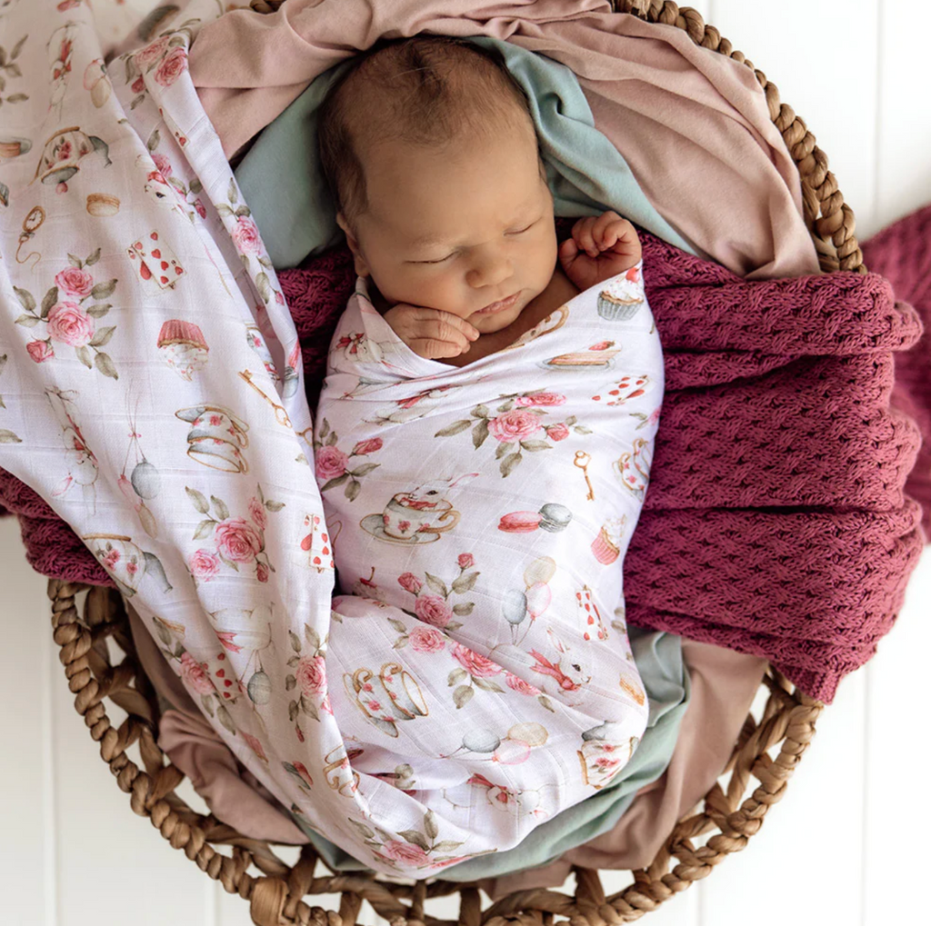 Snuggle Hunny Alice’s Tea Party Organic Muslin Wrap