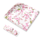Snuggle Hunny Cherry Blossom Organic Jersey Wrap & Topknot Set