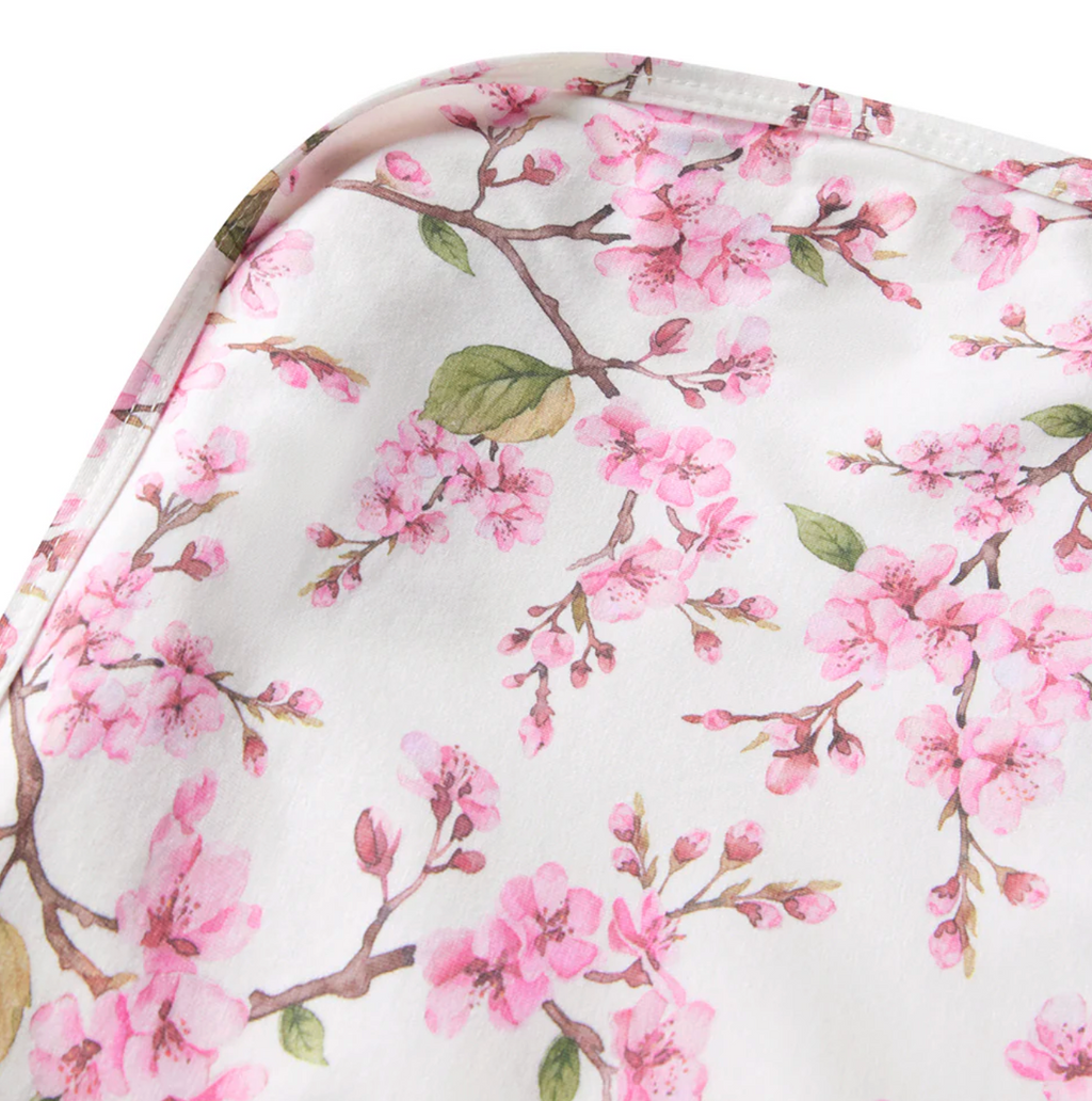 Snuggle Hunny Cherry Blossom Organic Jersey Wrap & Topknot Set